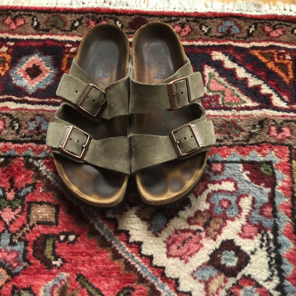 Birkenstock “Arizona” Suede Sandal w/ Soft Footbed